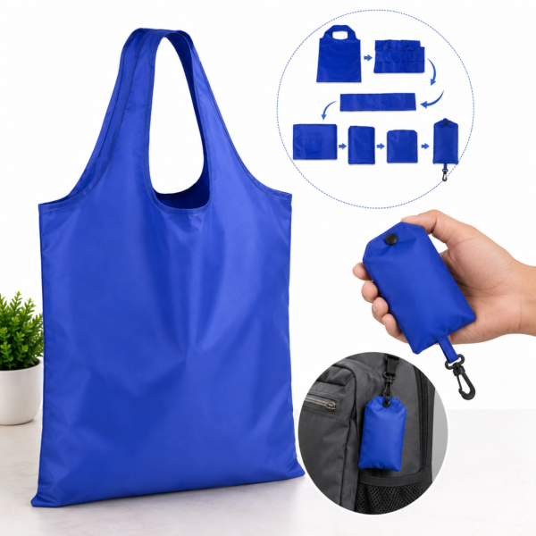 Basic Foldable Shopping Bag with Carabiner - Image 5