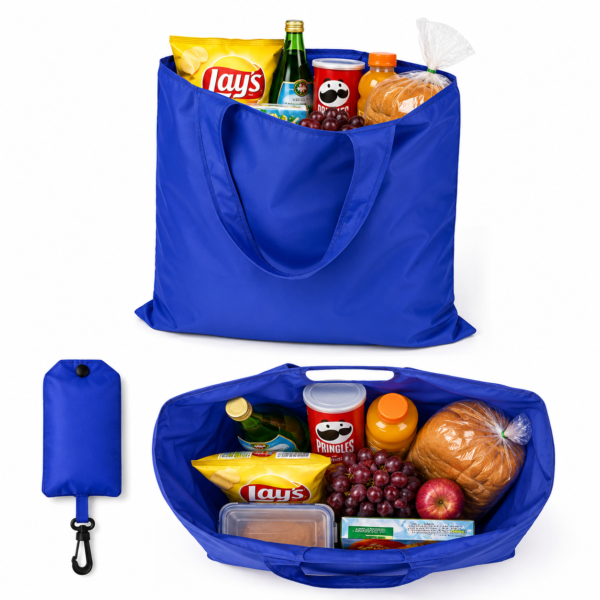 Basic Foldable Shopping Bag with Carabiner - Image 4