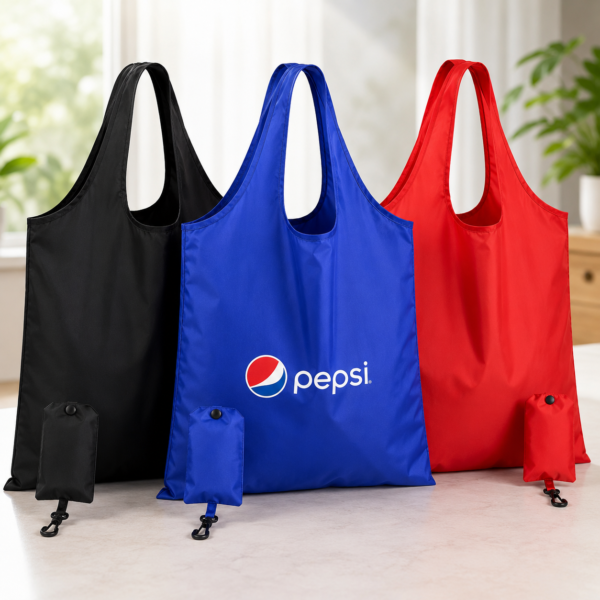 Basic Foldable Shopping Bag with Carabiner - Image 2
