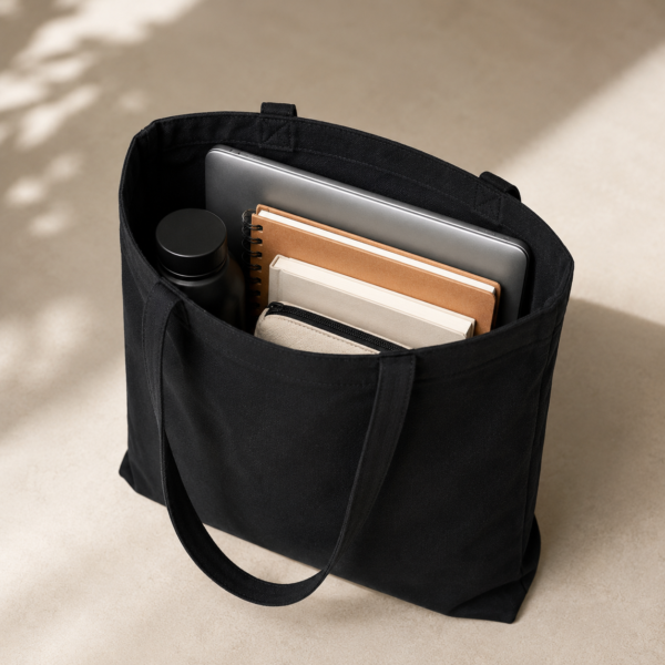 Black Cotton Bag (5oz) - Image 3