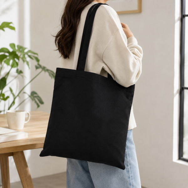 Black Cotton Bag (5oz) - Image 2