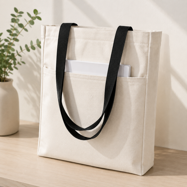 Canvas Tote Bag with Pocket (12oz) - Image 5