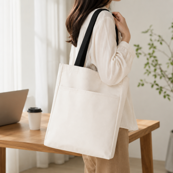 Canvas Tote Bag with Pocket (12oz) - Image 3