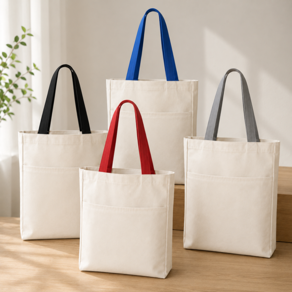 Canvas Tote Bag with Pocket (12oz) - Image 2