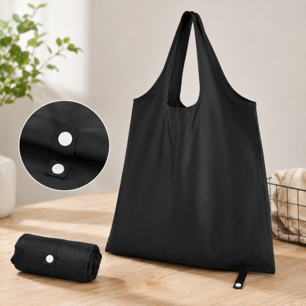 Premium Foldable Polyester Tote Bag (With Button Closure) - Image 5
