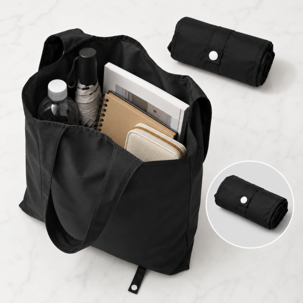 Premium Foldable Polyester Tote Bag (With Button Closure) - Image 4