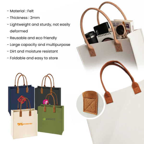 URBAN Felt 2 Tone Tote Bag - M - Image 5