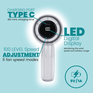FLOW Handheld LED Mini Fan - 1800mAh