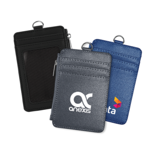 PU ID Holder with Open Zippered Wallet