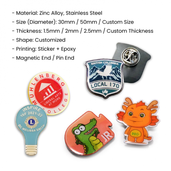 Custom Made Epoxy Collar Pin - Image 7