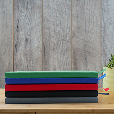 PU Fabric Hard Cover A5 Notebook with Pen Loop - Image 8