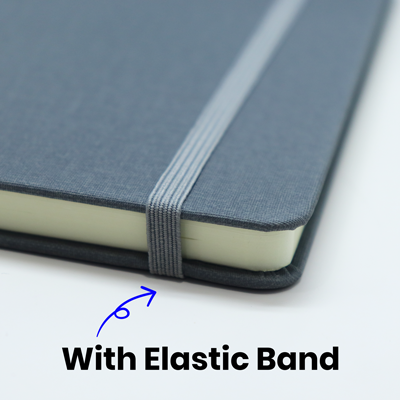 PU Fabric Hard Cover A5 Notebook with Pen Loop - Image 7