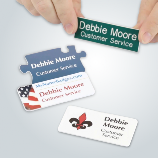 White Acrylic Name Tag with Magnetic Back - Image 8